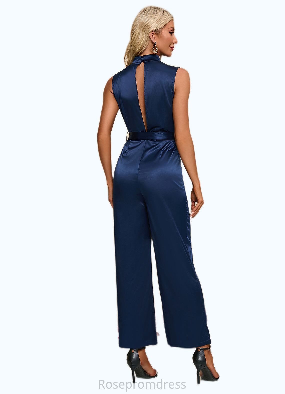 Gwendolyn High Neck Elegant Jumpsuit/Pantsuit Satin Maxi Dresses SRSP0022324