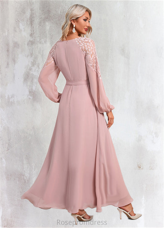 Maud V-Neck Elegant A-line Chiffon Dresses SRSP0022360