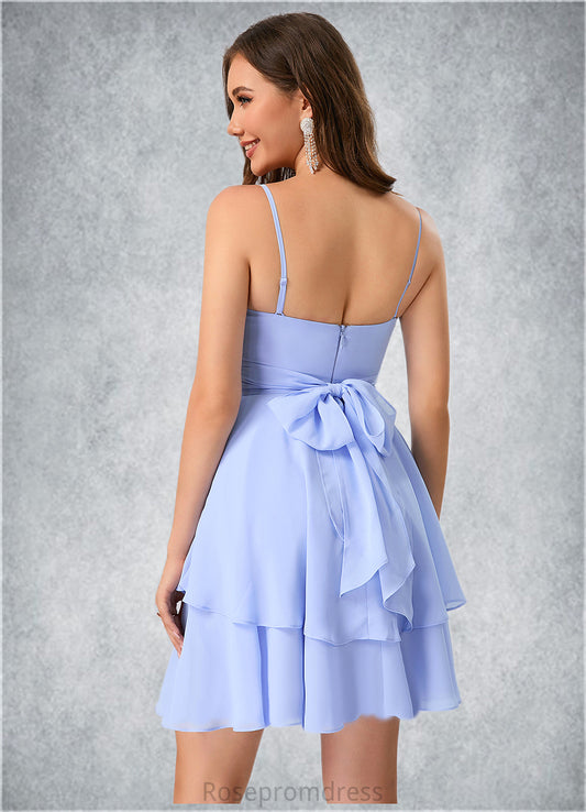 Jaylynn V-Neck A-line Chiffon Dresses SRSP0022370