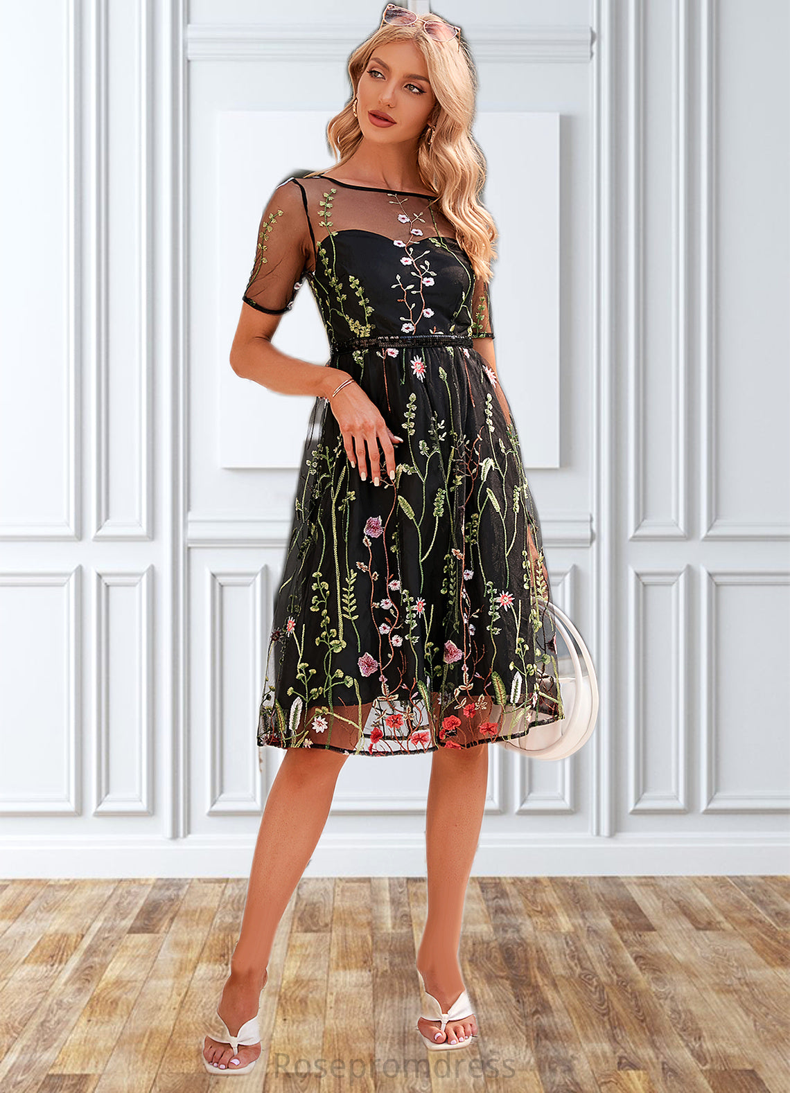 Sadie Embroidered Scoop Illusion Elegant A-line Tulle Midi Mini Dresses SRSP0022371