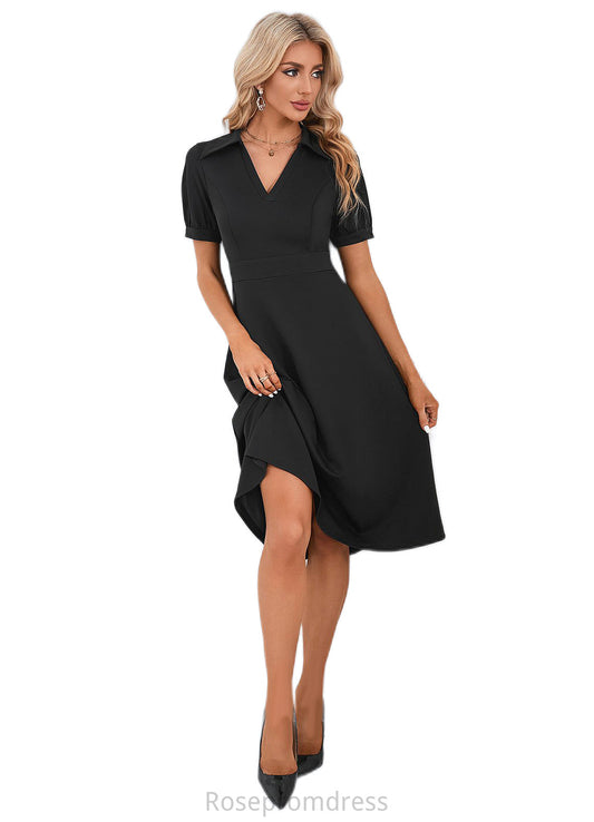 Laila V-Neck Elegant A-line Cotton Blends Midi Dresses SRSP0022412