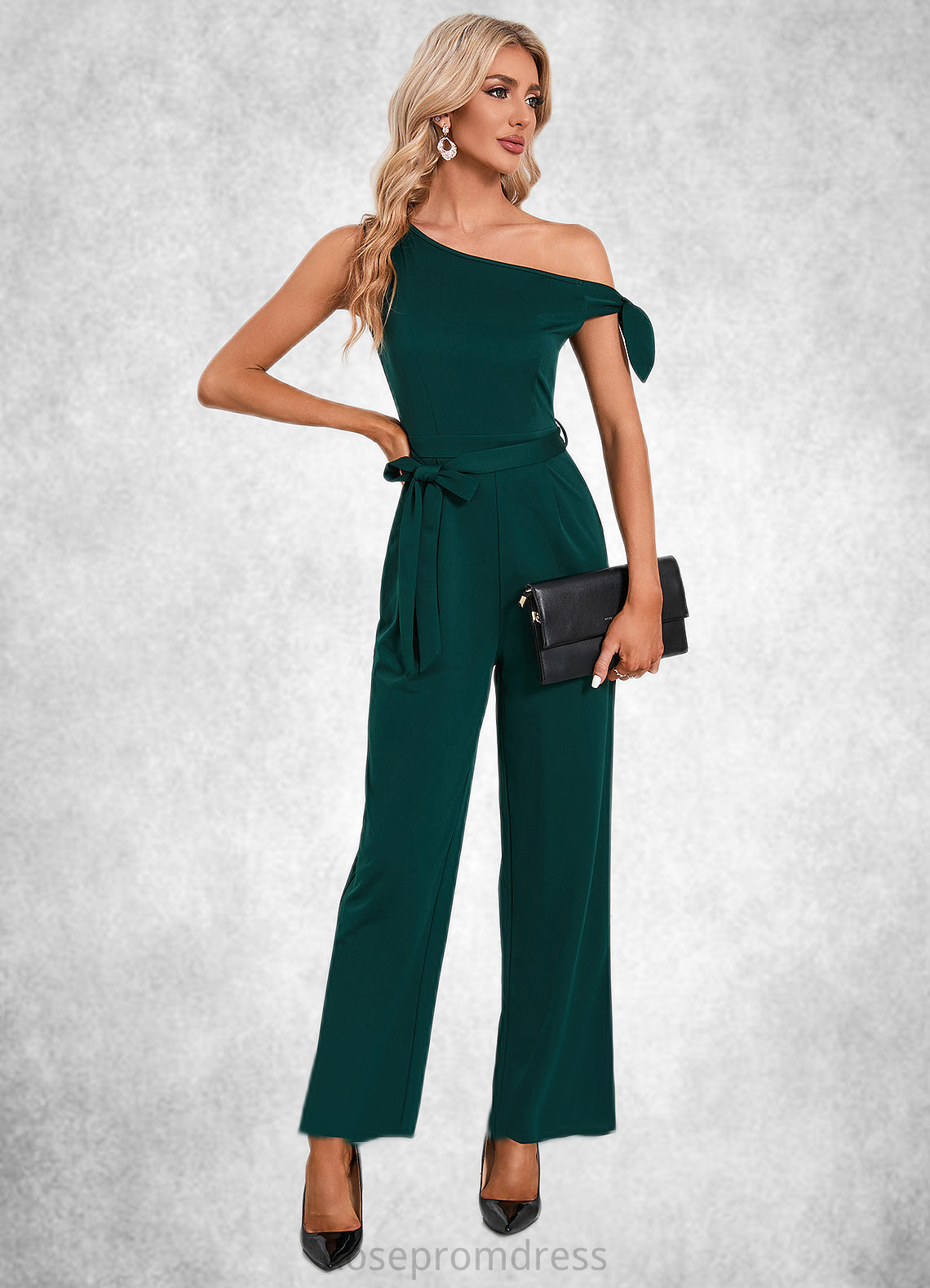 Scarlett One Shoulder Elegant Jumpsuit/Pantsuit Cotton Blends Maxi Dresses SRSP0022491