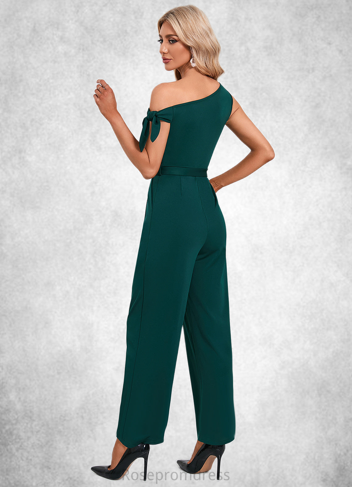 Scarlett One Shoulder Elegant Jumpsuit/Pantsuit Cotton Blends Maxi Dresses SRSP0022491