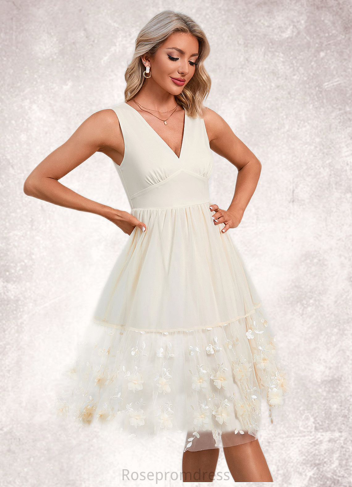 Shiloh V-Neck Elegant A-line Tulle Dresses SRSP0022511