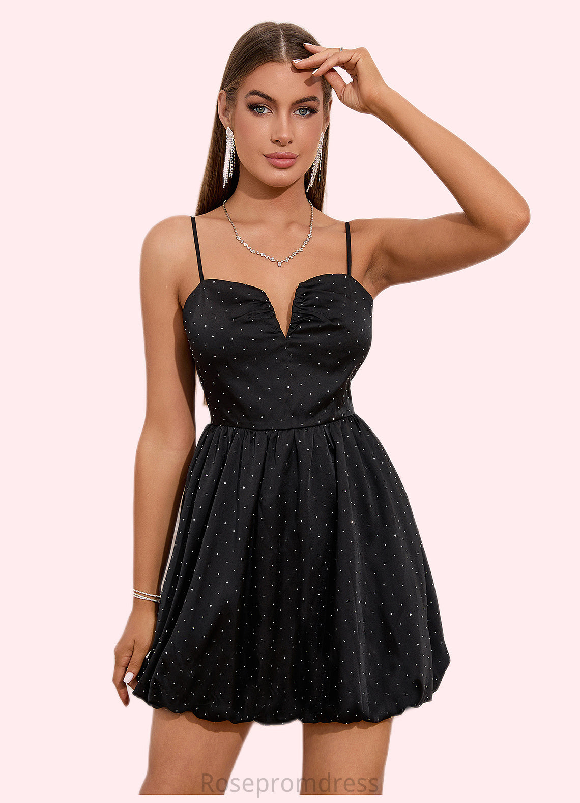 Leanna Sequins Sweetheart Sexy A-line Polyester Mini Dresses SRSP0022535