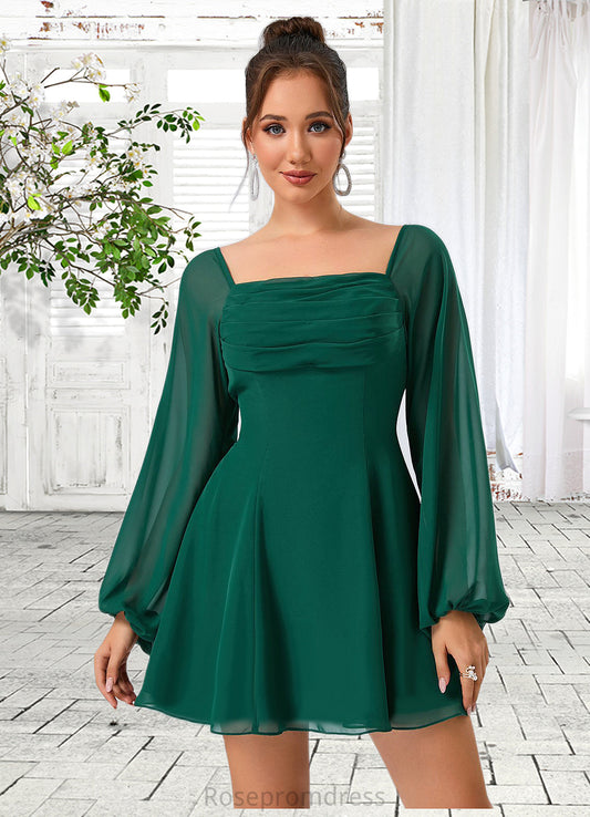 Keira Square A-line Chiffon Dresses SRSP0022549