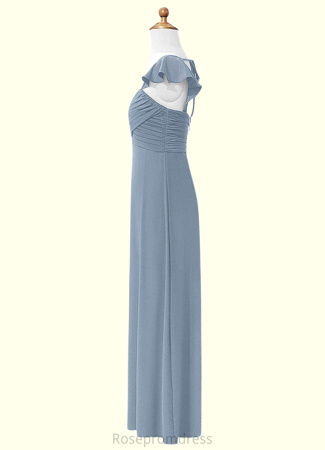 Esme A-Line Sweetheart Neckline Chiffon Floor-Length Junior Bridesmaid Dress dusty blue SRSP0022869