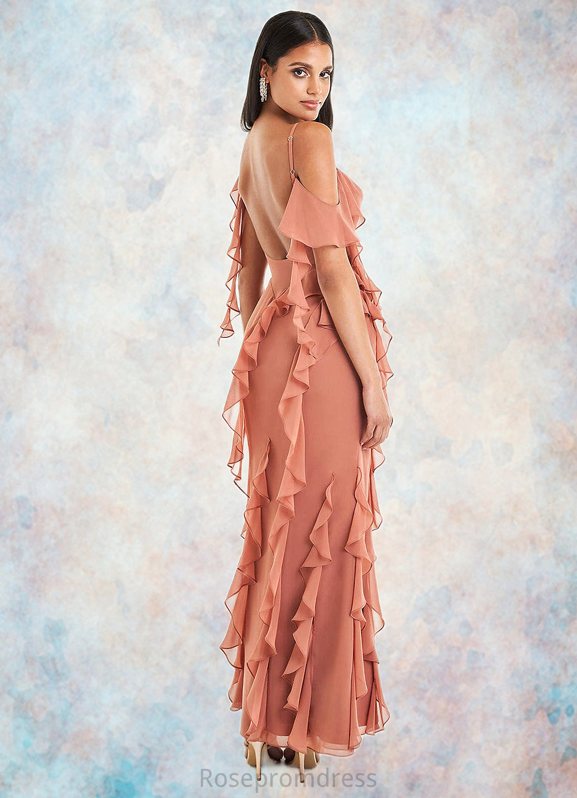 Quintina Francesca Copper Ruffle Gown Atelier Dresses | Azazie SRSP0022878