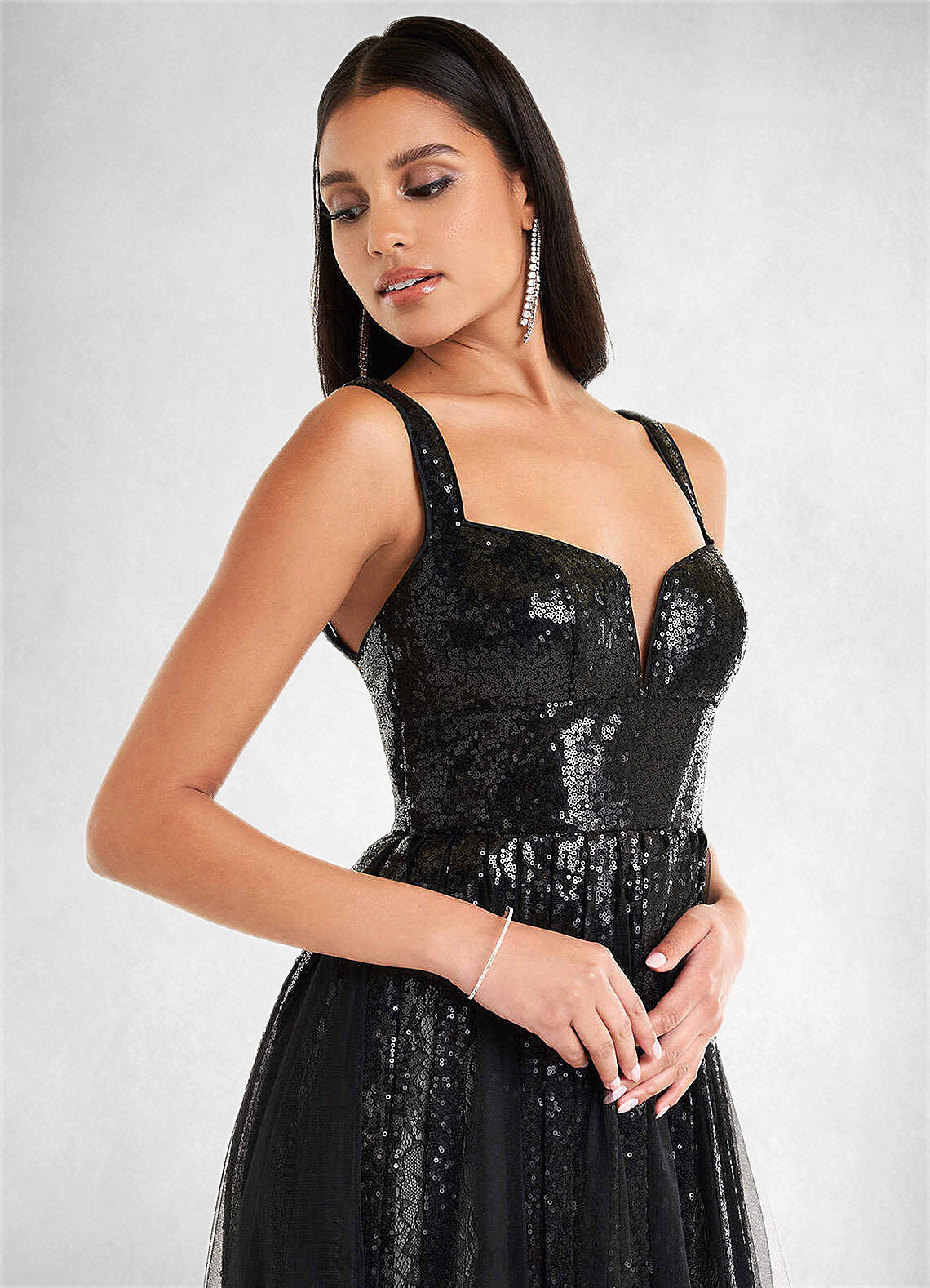 Frida Roxanne Black Gladiator Gown Atelier Dresses | Azazie SRSP0022882