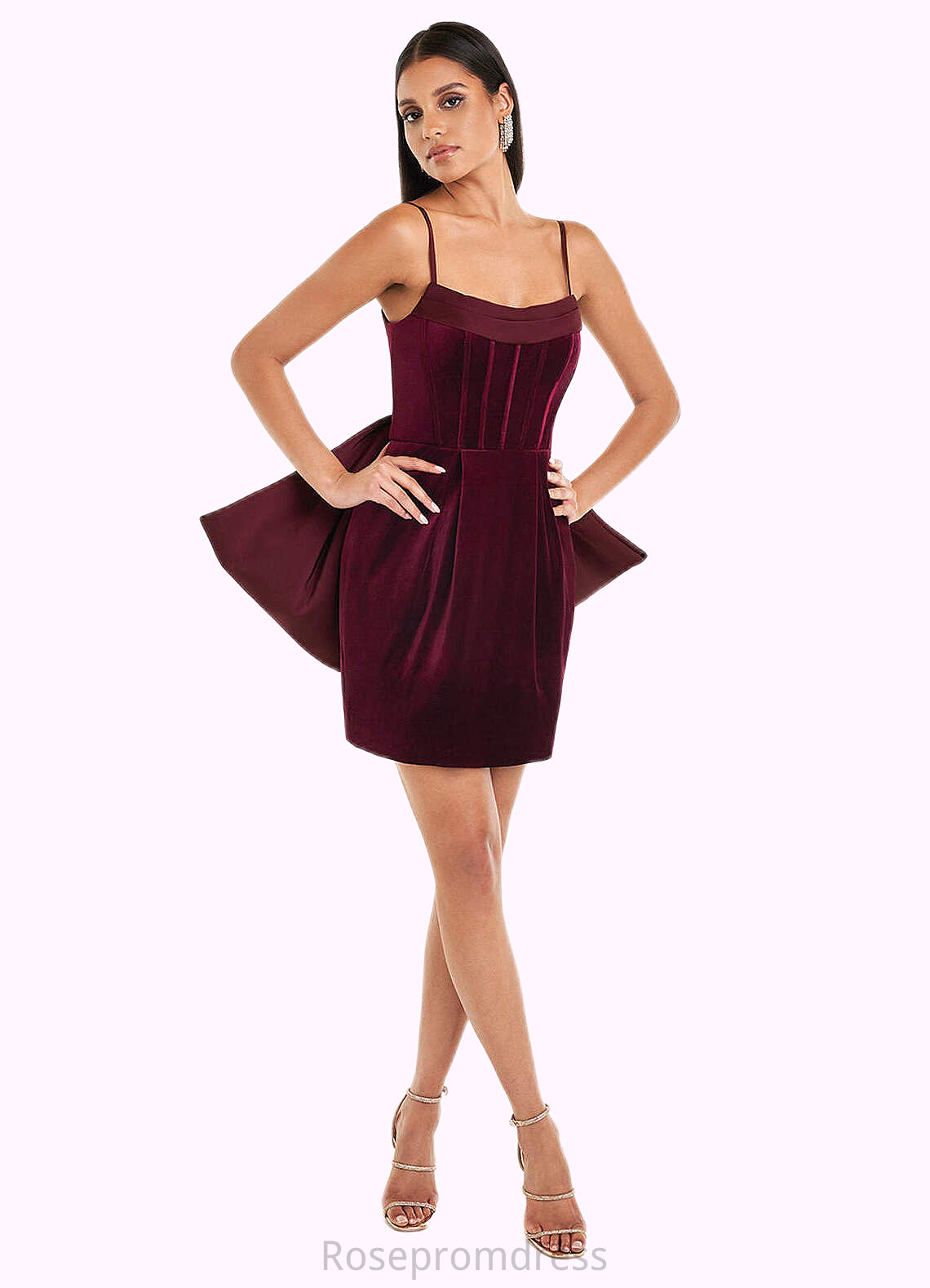 Myla Joanna Wine Bow Mini Dress Atelier Dresses | Azazie SRSP0022894