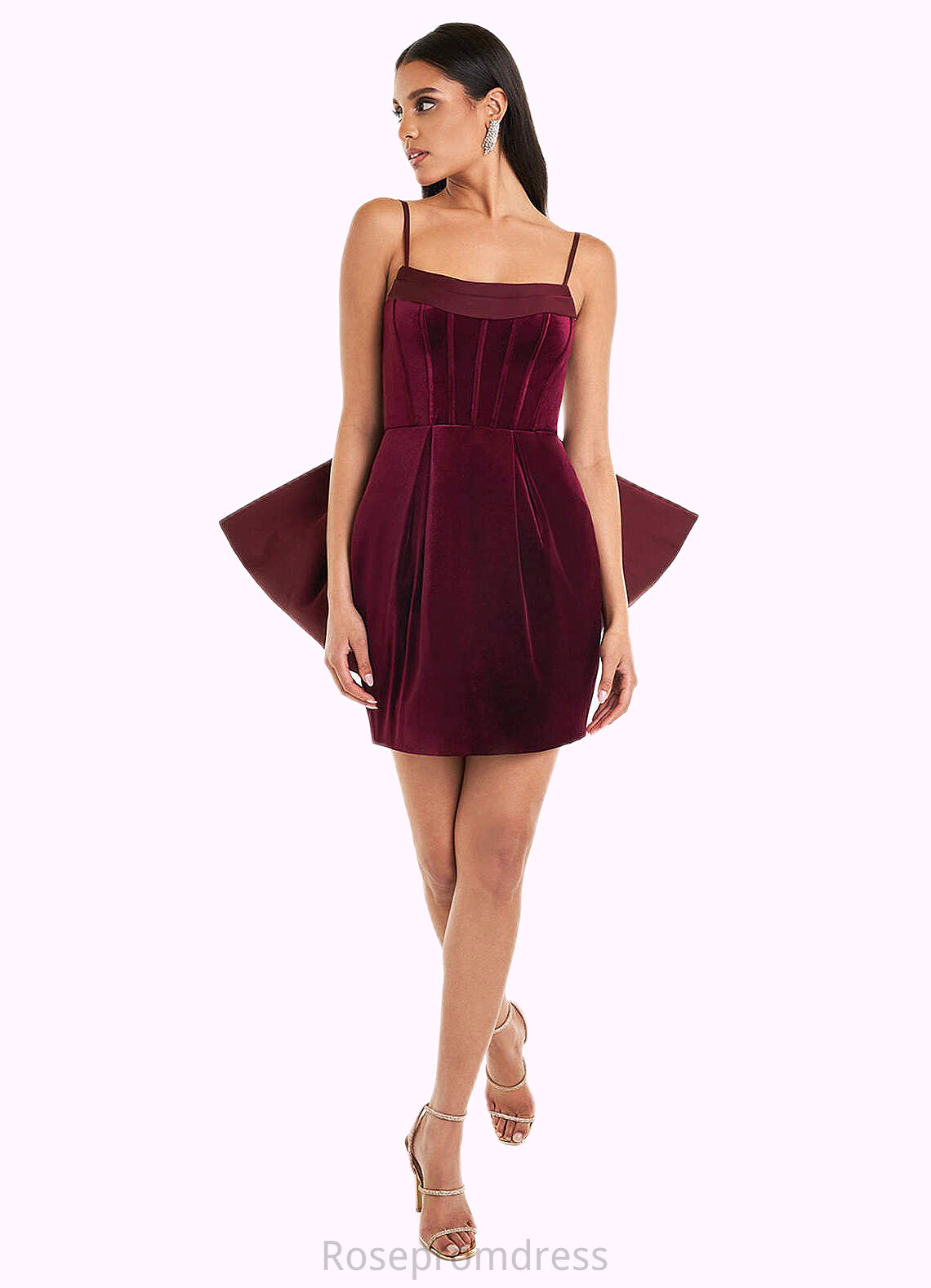 Myla Joanna Wine Bow Mini Dress Atelier Dresses | Azazie SRSP0022894