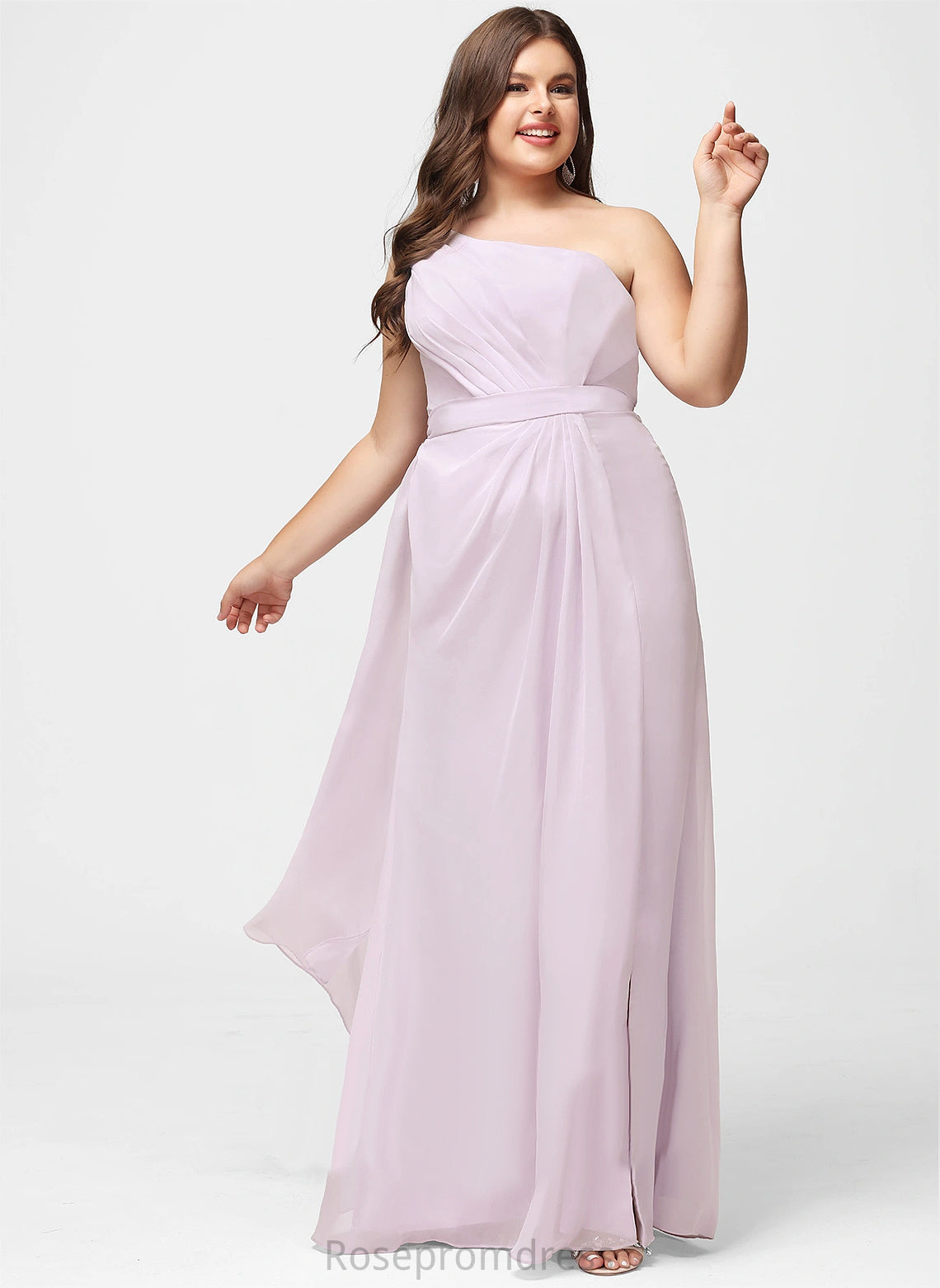 Length Straps&Sleeves Neckline Fabric Floor-Length Silhouette OneShoulder A-line Stacy Bridesmaid Dresses