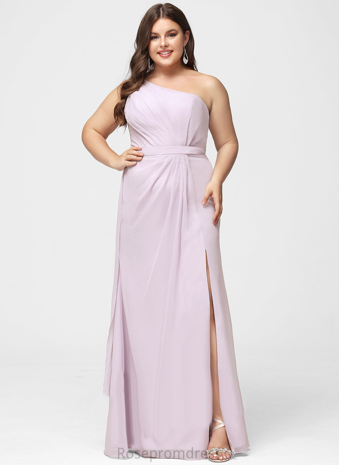 Length Straps&Sleeves Neckline Fabric Floor-Length Silhouette OneShoulder A-line Stacy Bridesmaid Dresses