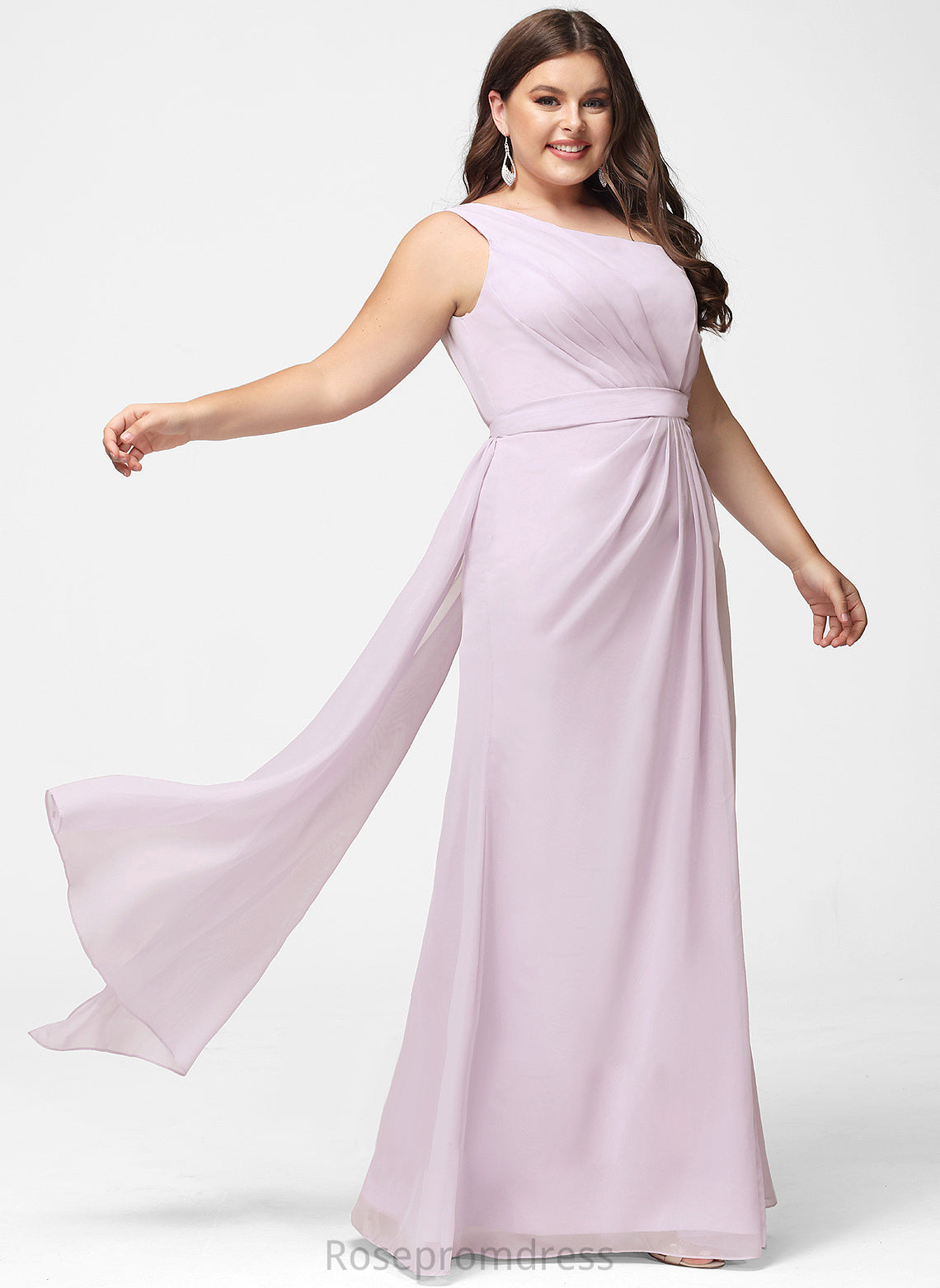 Length Straps&Sleeves Neckline Fabric Floor-Length Silhouette OneShoulder A-line Stacy Bridesmaid Dresses