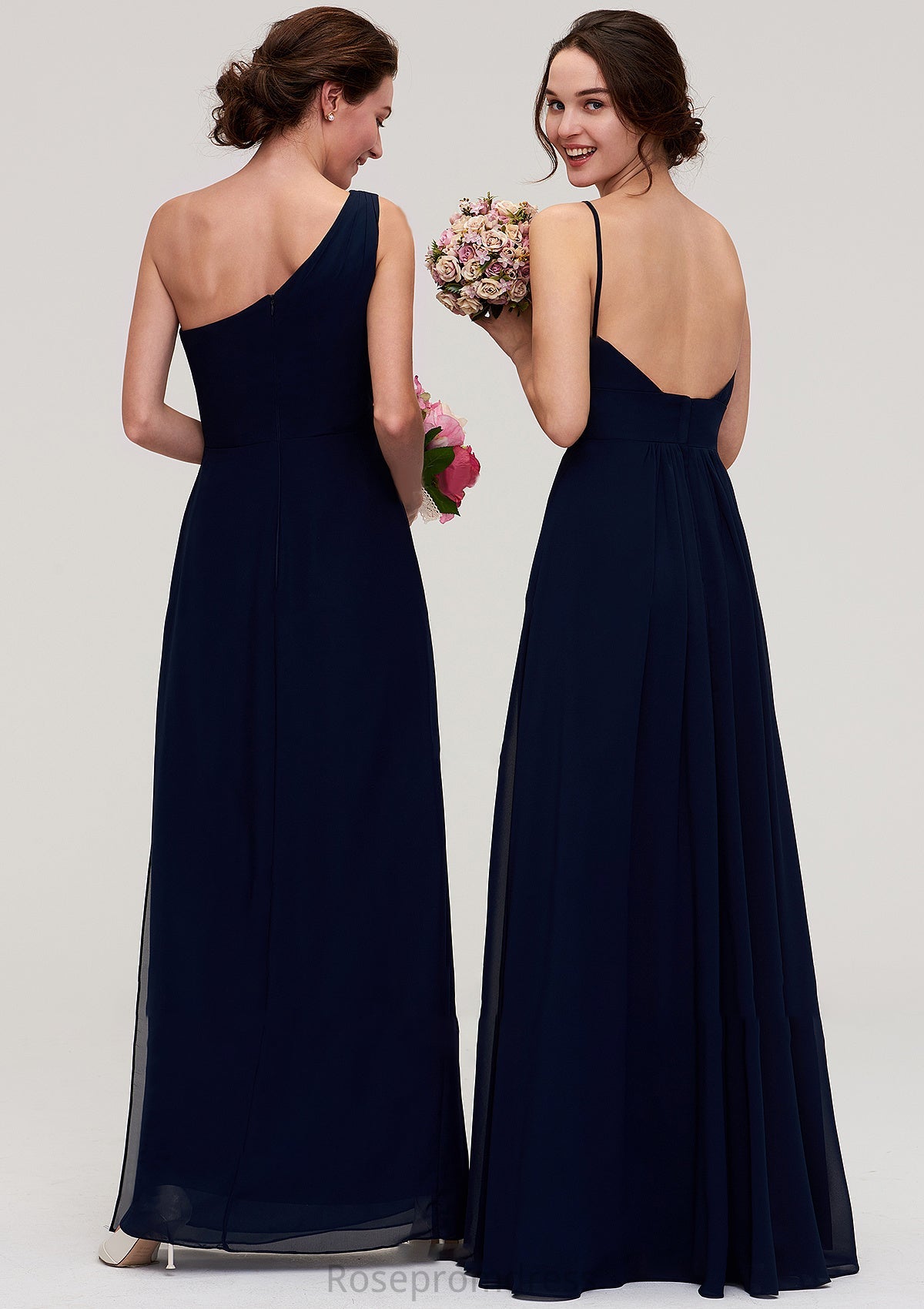 Sleeveless V Neck A-line/Princess Chiffon Long/Floor-Length Bridesmaid Dresseses With Pleated Brylee SRSP0025357