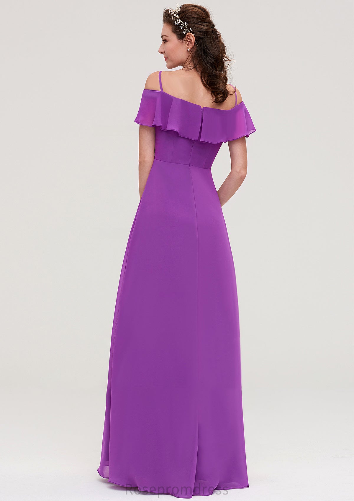 Sleeveless Off-the-Shoulder Chiffon A-line/Princess Long/Floor-Length Bridesmaid Dresseses With Ruffles Courtney SRSP0025452