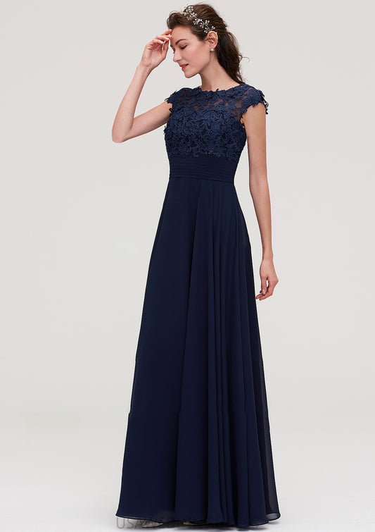 Sleeveless Chiffon A-line/Princess Long/Floor-Length Bridesmaid Dresseses With Appliqued Litzy DSP0025455