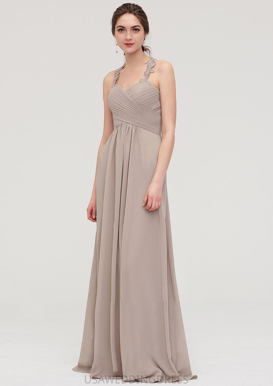 Sleeveless Sweetheart Long/Floor-Length Chiffon A-line/Princess Bridesmaid Dresses With Pleated Lace Rubi DSP0025457