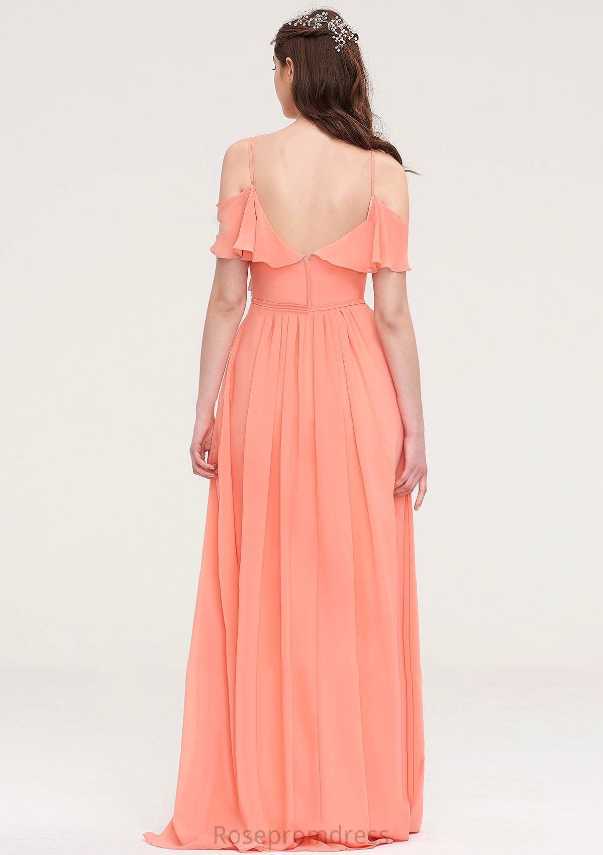 Sleeveless Sweetheart Long/Floor-Length Chiffon A-line/Princess Bridesmaid Dresses With Pleated Esmeralda SRSP0025492