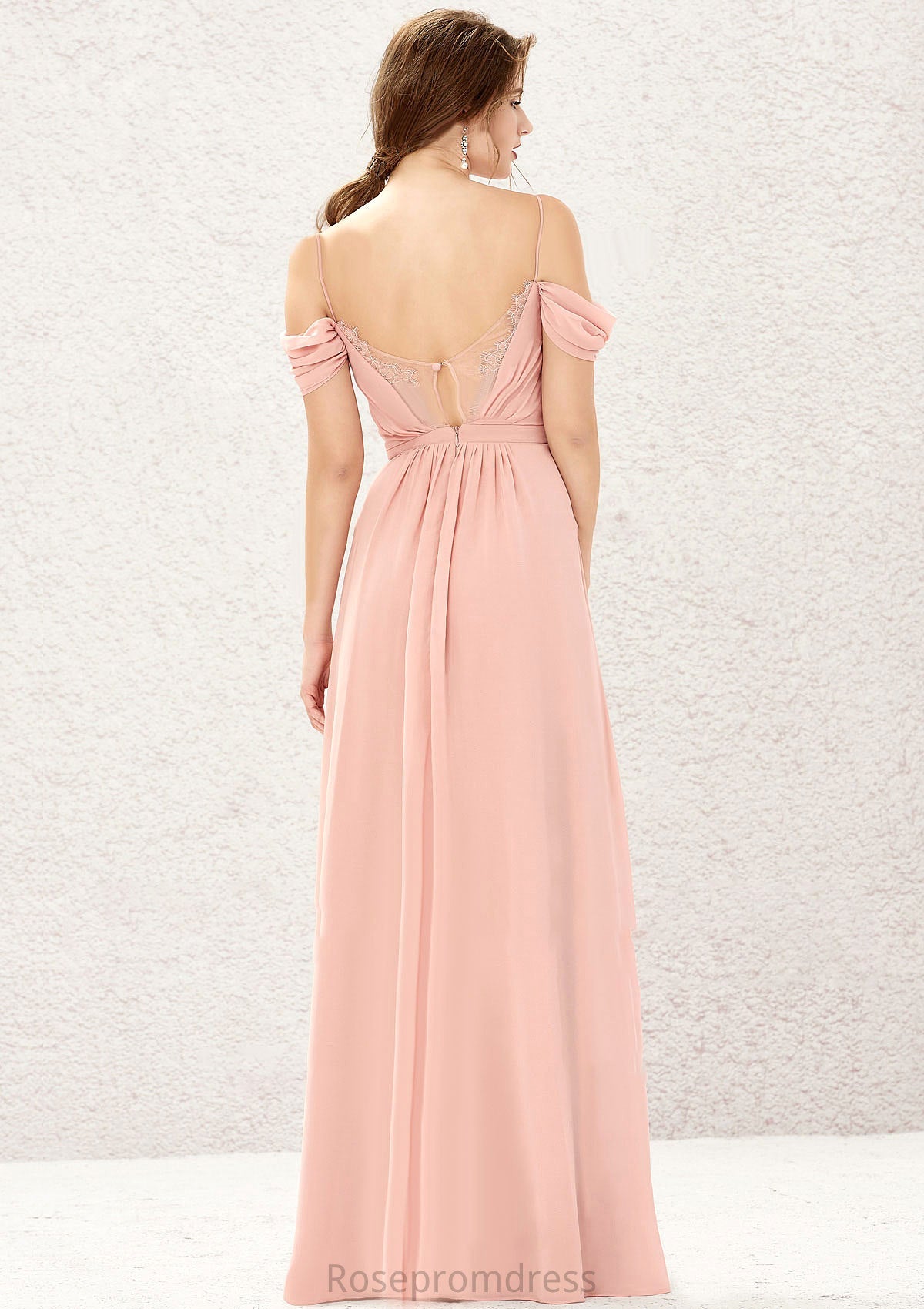 A-line Sweetheart Sleeveless Chiffon Long/Floor-Length Bridesmaid Dresses With Pleated Lace Valentina SRSP0025629