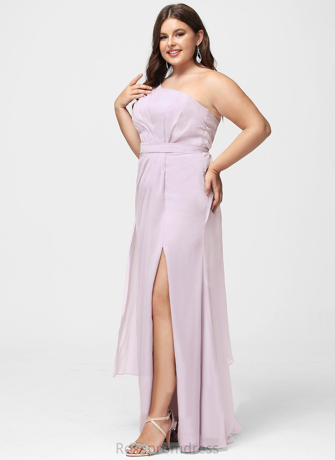 Length Straps&Sleeves Neckline Fabric Floor-Length Silhouette OneShoulder A-line Stacy Bridesmaid Dresses