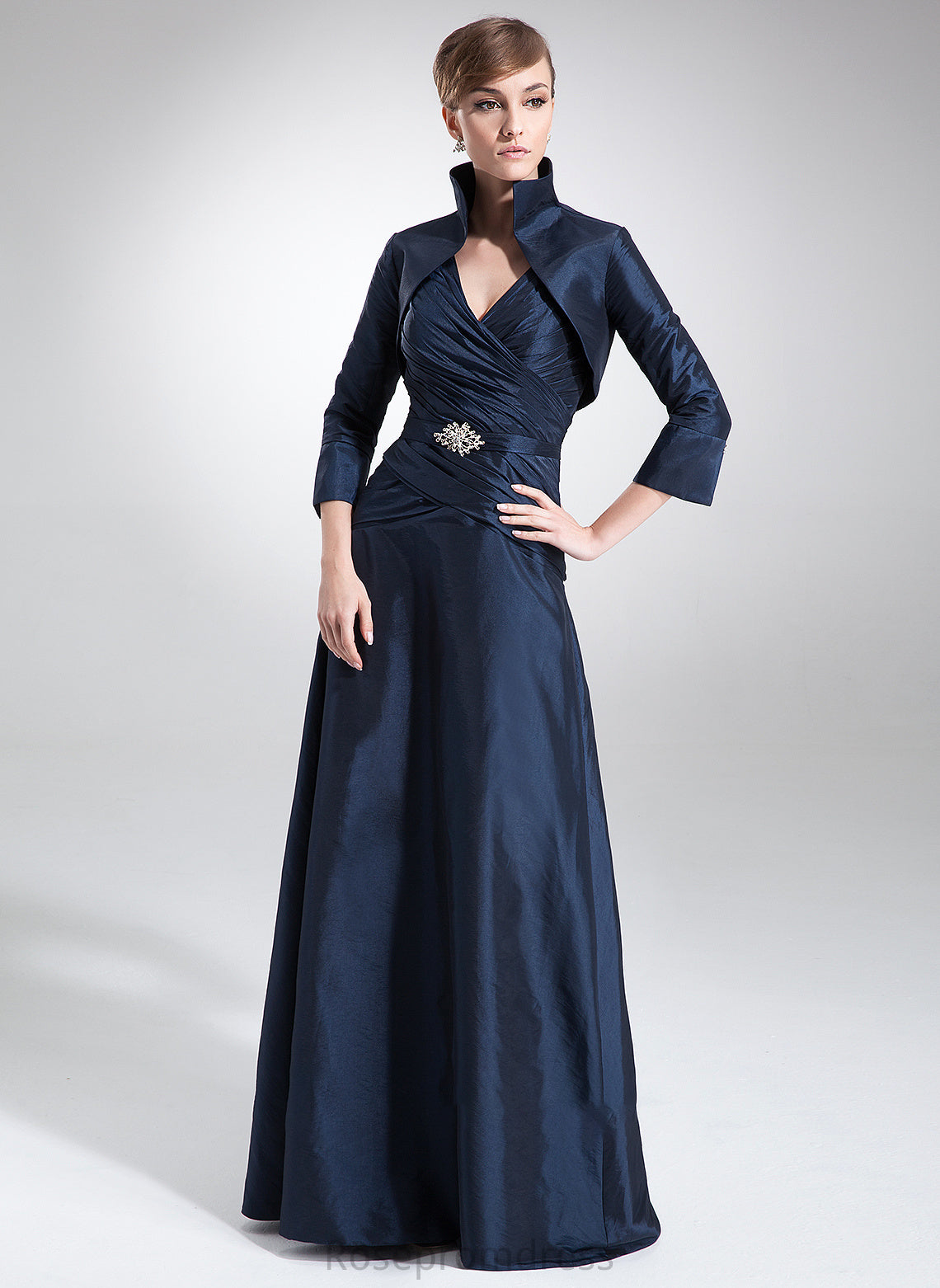 Mother of the Bride Dresses A-Line the of Bride Dress Tatiana Beading Taffeta Floor-Length V-neck Ruffle With Mother