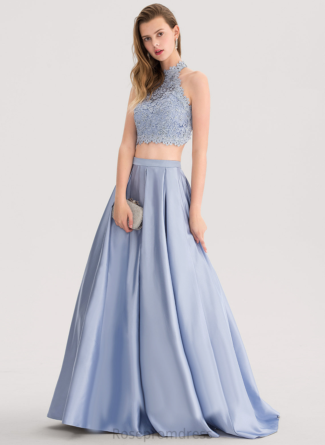 Scoop Satin Ball-Gown/Princess With Prom Dresses Sequins Lilian Floor-Length Beading Lace