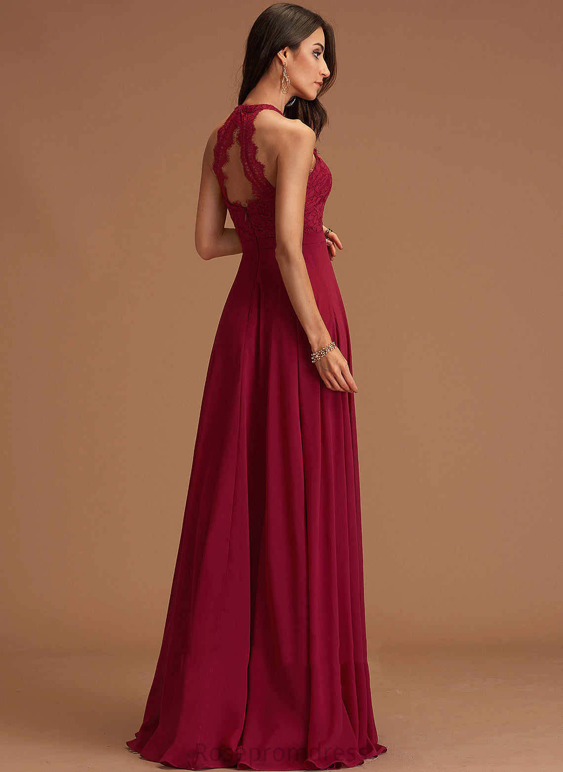 A-Line Silhouette Length Scoop Fabric Straps&Sleeves Floor-Length Neckline Maribel Bridesmaid Dresses