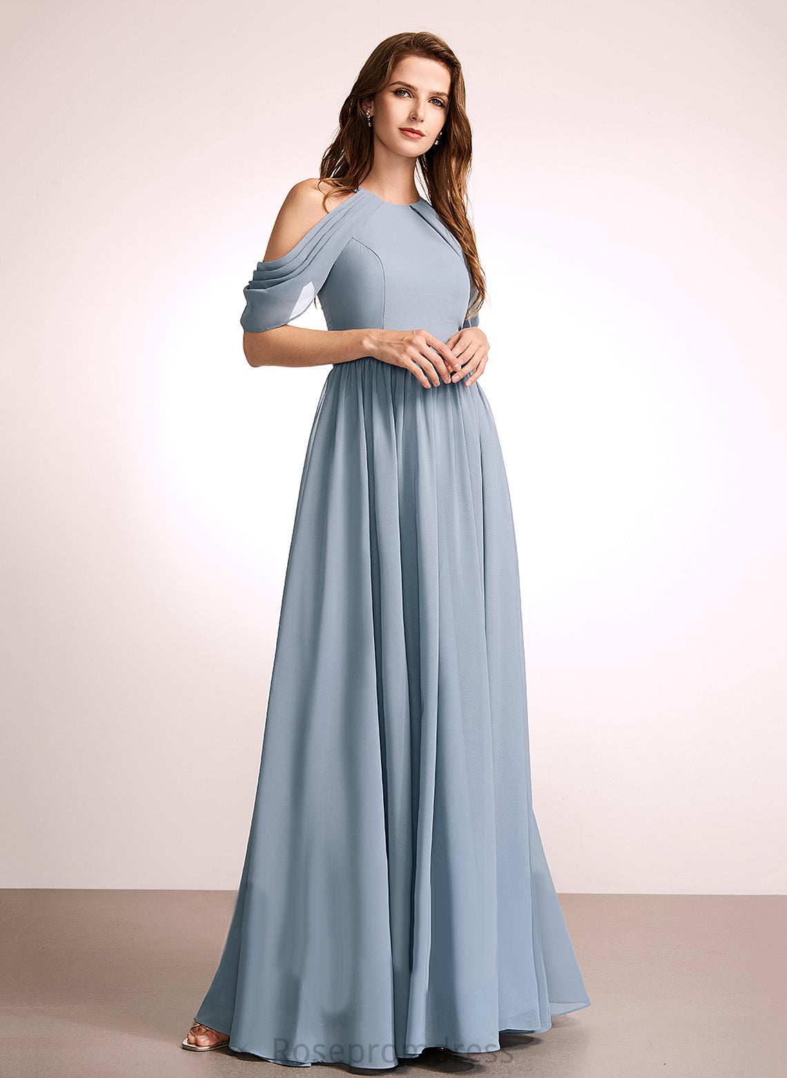 Silhouette Length A-Line HighNeck Floor-Length Fabric Neckline Straps Alyvia Floor Length Sleeveless Natural Waist Bridesmaid Dresses