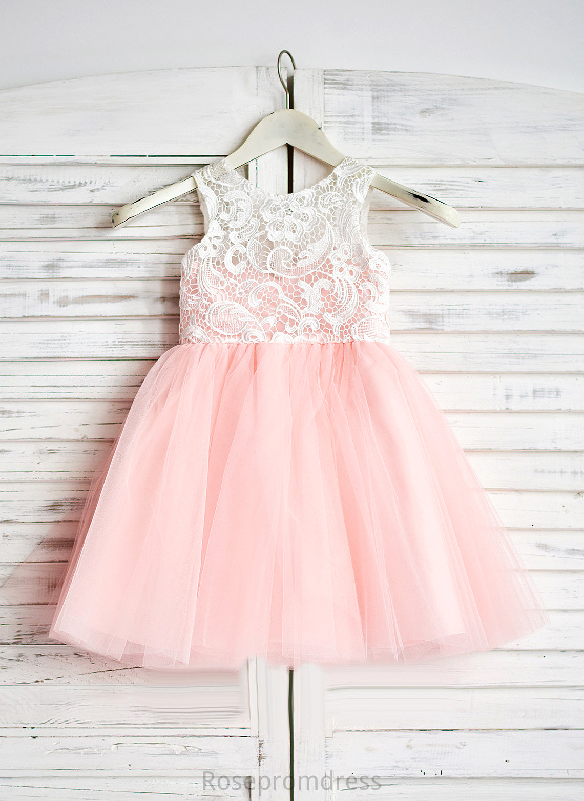 Knee-length - A-Line Flower Flower Girl Dresses Neck Scoop Tulle Lace Dress Girl With Anika Sleeveless