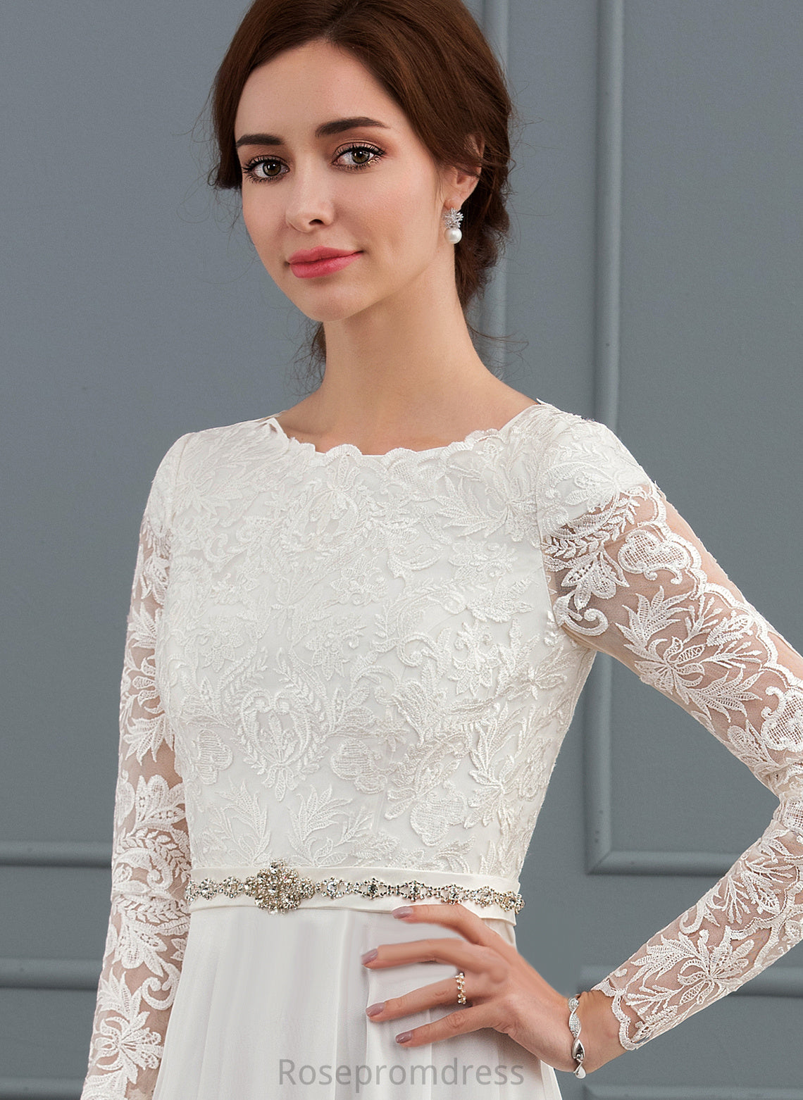 Train With Dress Briana Wedding Dresses Court Lace Wedding A-Line Chiffon Beading