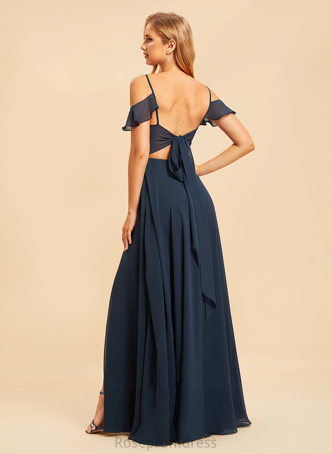 V-neck Fabric Length Embellishment Floor-Length A-Line Neckline SplitFront Silhouette Veronica Floor Length Scoop Bridesmaid Dresses