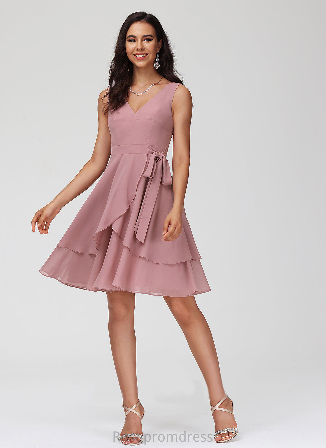 Dress Homecoming Dresses Ruffle A-Line With Short/Mini V-neck Homecoming Giovanna Chiffon