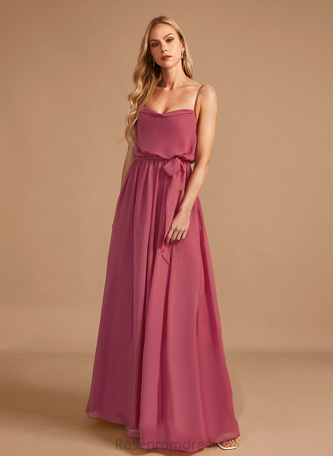 Cowl Fabric Silhouette Neckline Floor-Length A-line Length Straps&Sleeves Elisabeth Bridesmaid Dresses