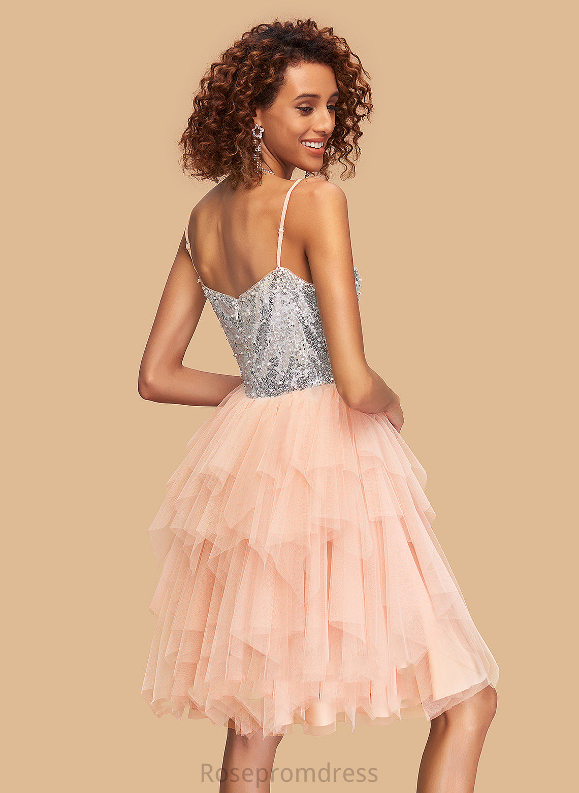 With Sequins Square A-Line Neckline Alula Dress Knee-Length Homecoming Dresses Homecoming Tulle