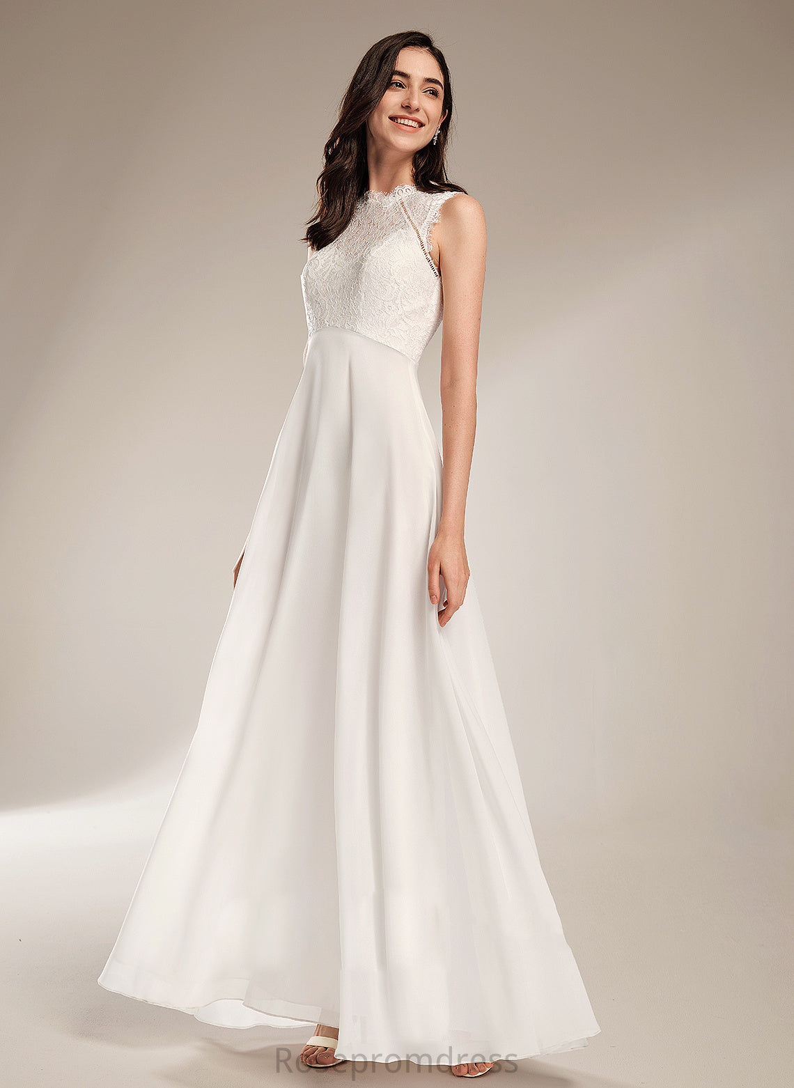 Chiffon Scoop Dress Floor-Length Wedding Wedding Dresses A-Line Lace Carolina