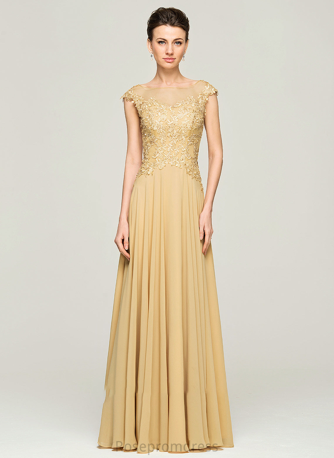 Sequins Shaylee Beading Floor-Length Bride Dress Mother of the Bride Dresses Scoop With the of Mother Chiffon A-Line Neck Lace