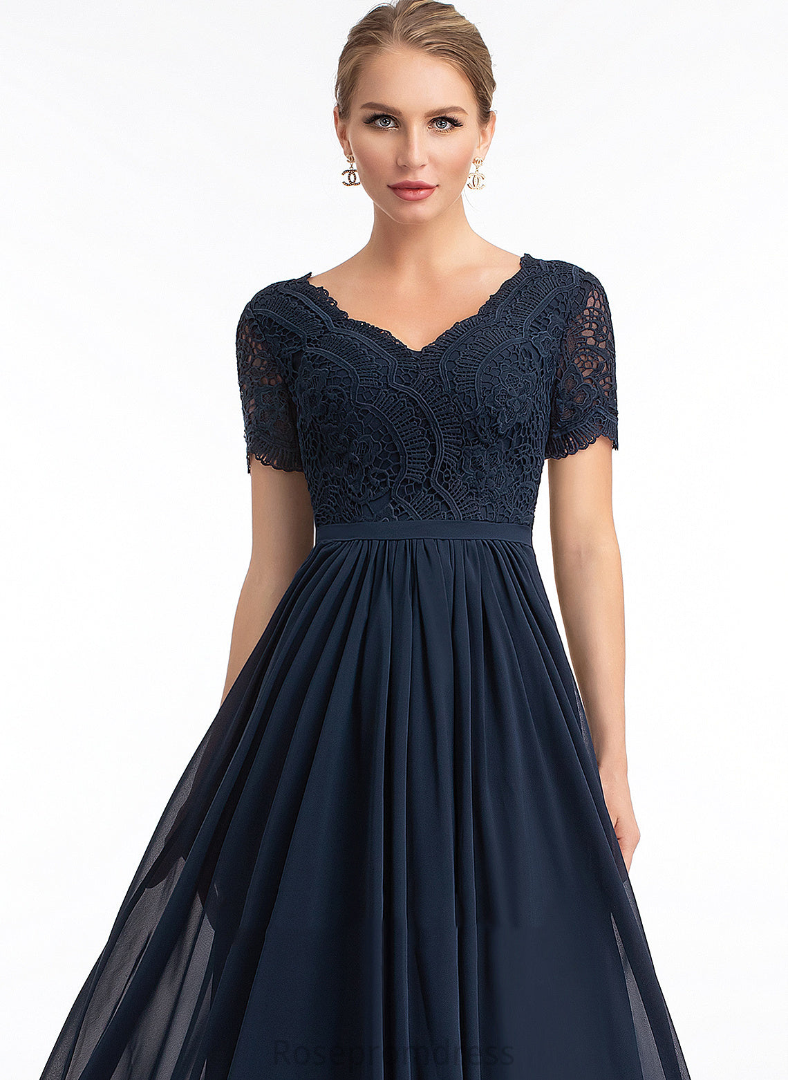 Sleeve Lace V-neck Neckline Floor-Length Fabric Length A-Line Silhouette Layla Bridesmaid Dresses