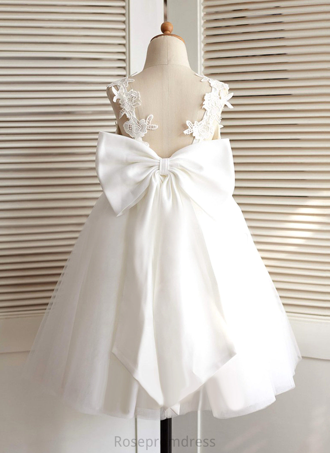 Straps A-Line Thalia Tulle - Knee-length Flower Girl Dresses Sleeveless Girl Dress With Flower Bow(s)