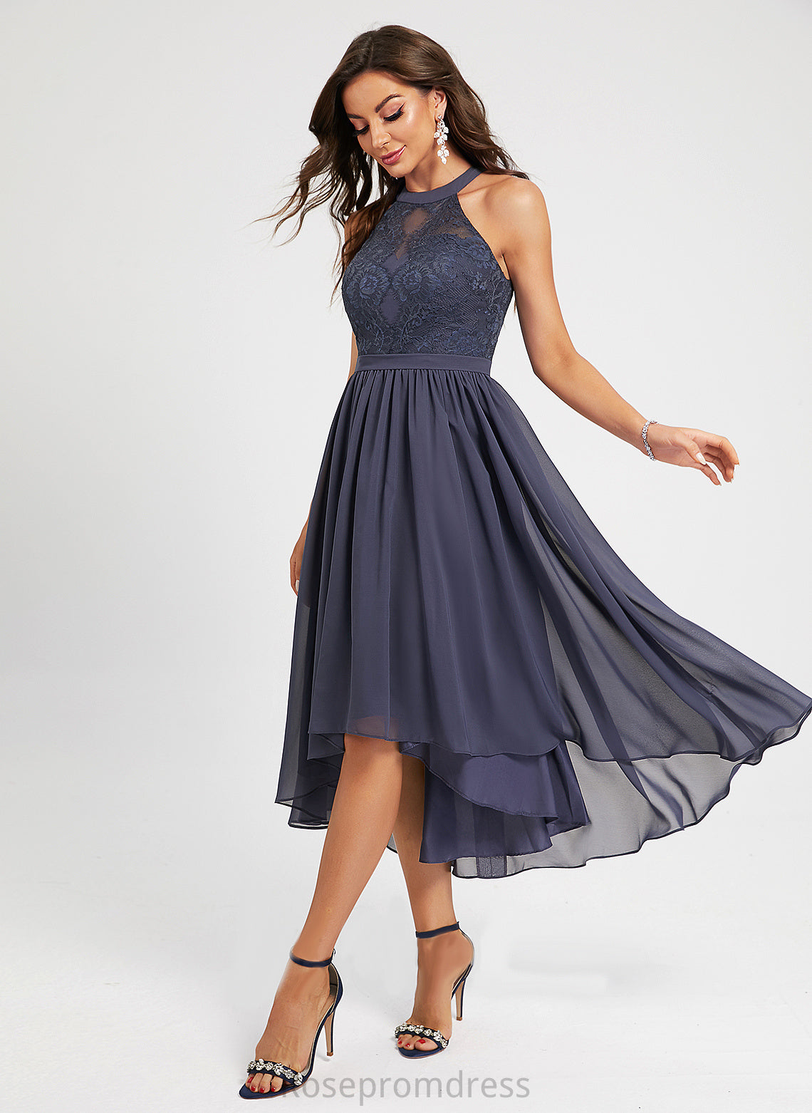 A-Line Dress Asymmetrical Cocktail Dresses Chiffon Jacquelyn Scoop Cocktail Neck