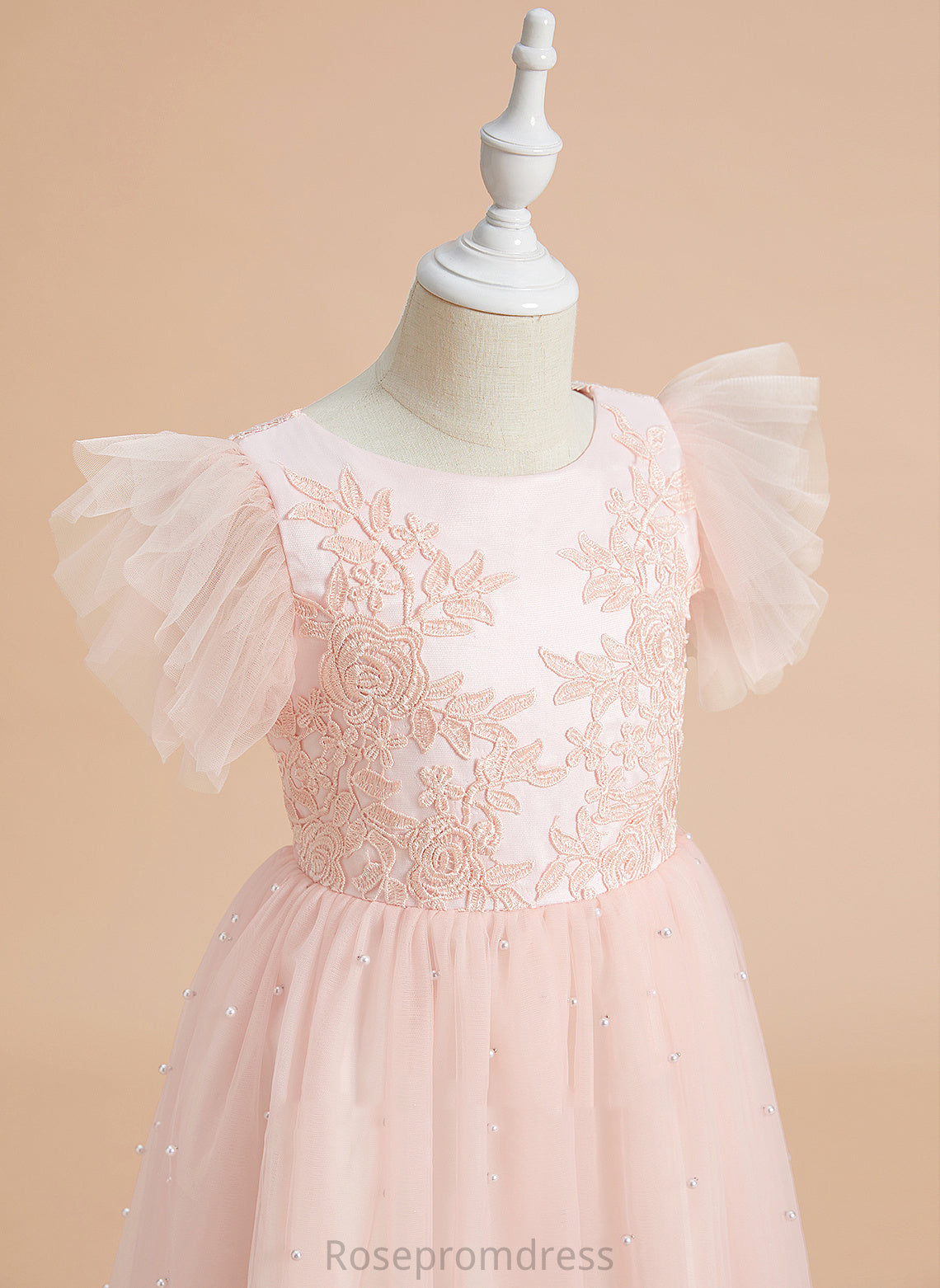 With Scoop Girl Sleeveless - Flower Girl Dresses Satin/Tulle Lace Dress Flower A-Line Knee-length London Neck