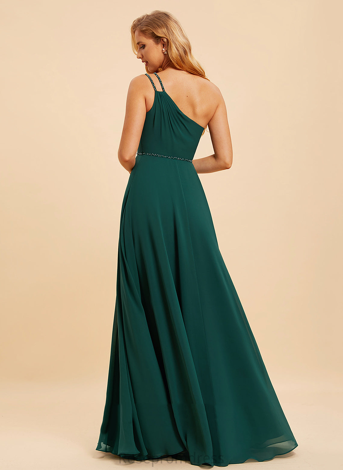 Length Embellishment One-Shoulder Sequins Beading Silhouette A-Line Fabric Neckline Floor-Length Jolie Spaghetti Staps Bridesmaid Dresses