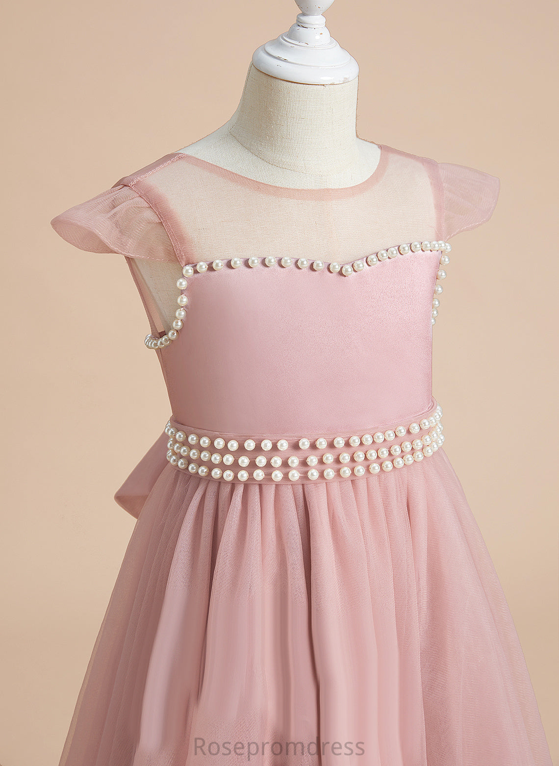 Scoop With Satin/Tulle Flower Olivia Dress Knee-length Neck - Flower Girl Dresses Beading/Bow(s) A-Line Girl Sleeveless