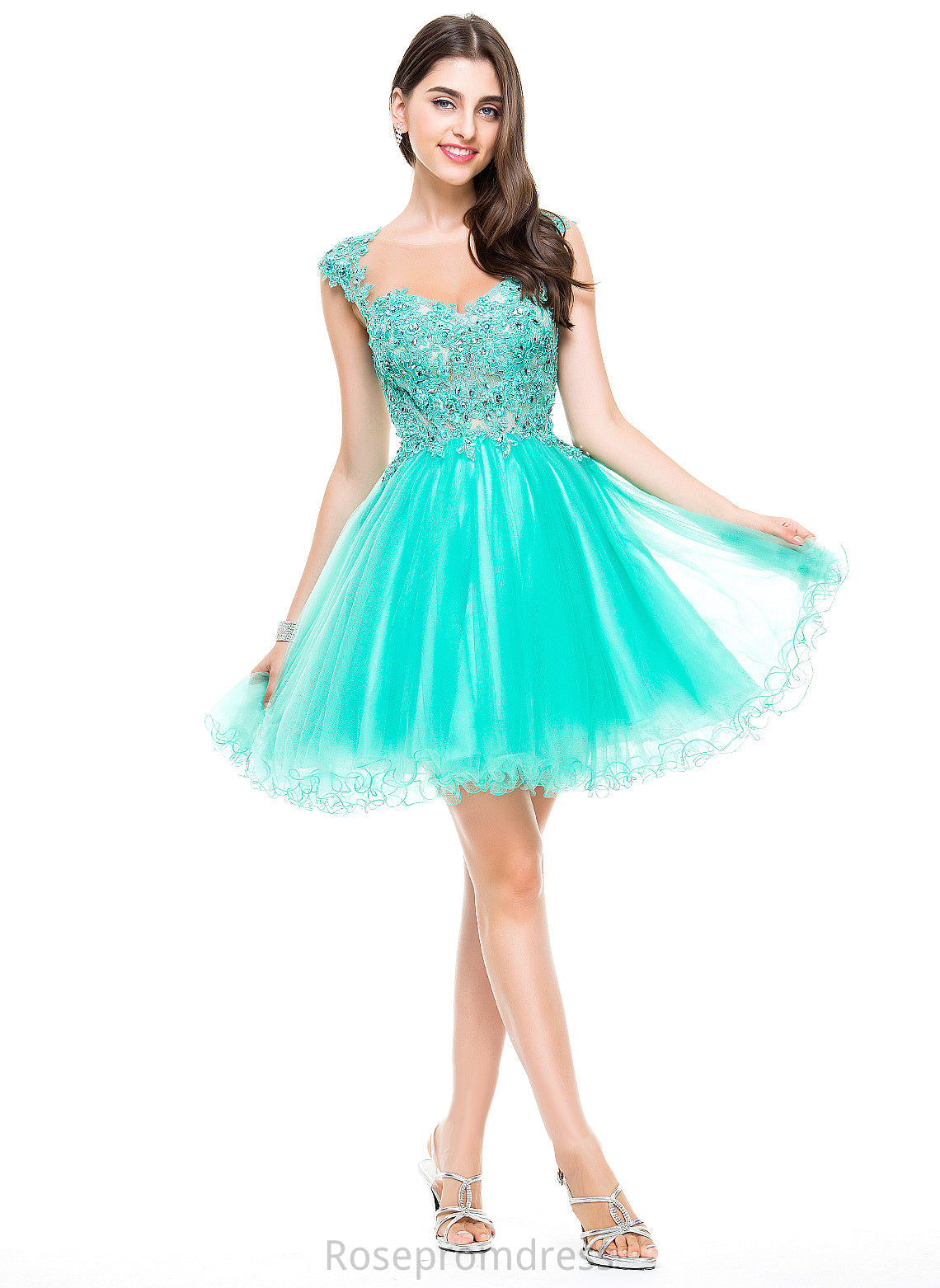 Sequins Beading Dress With Tulle Lace Appliques Short/Mini Homecoming Dresses Melany Sweetheart Homecoming A-Line