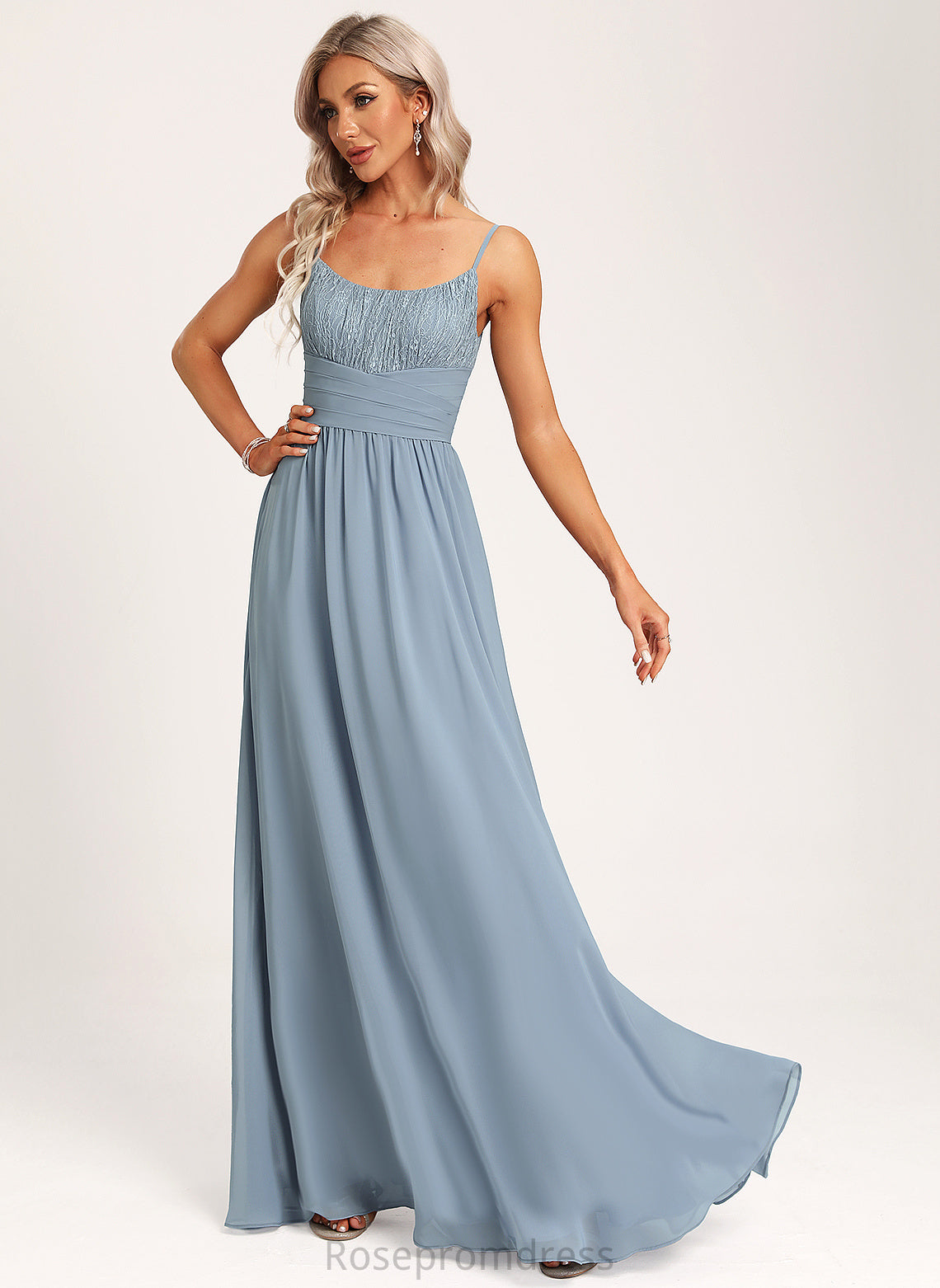 Lace Floor-Length Neckline Silhouette A-Line Straps&Sleeves Length Fabric Scoop Jackie Bridesmaid Dresses