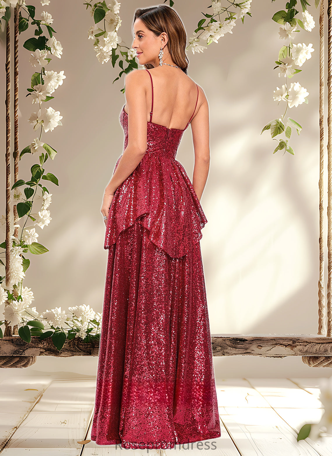 Heaven A-line Sweetheart Floor-Length Sequin Prom Dresses DSP0025868