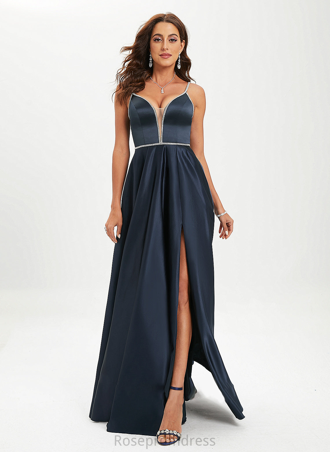 Floor-Length V-neck With Patricia Prom Dresses Beading Ball-Gown/Princess Satin Sequins