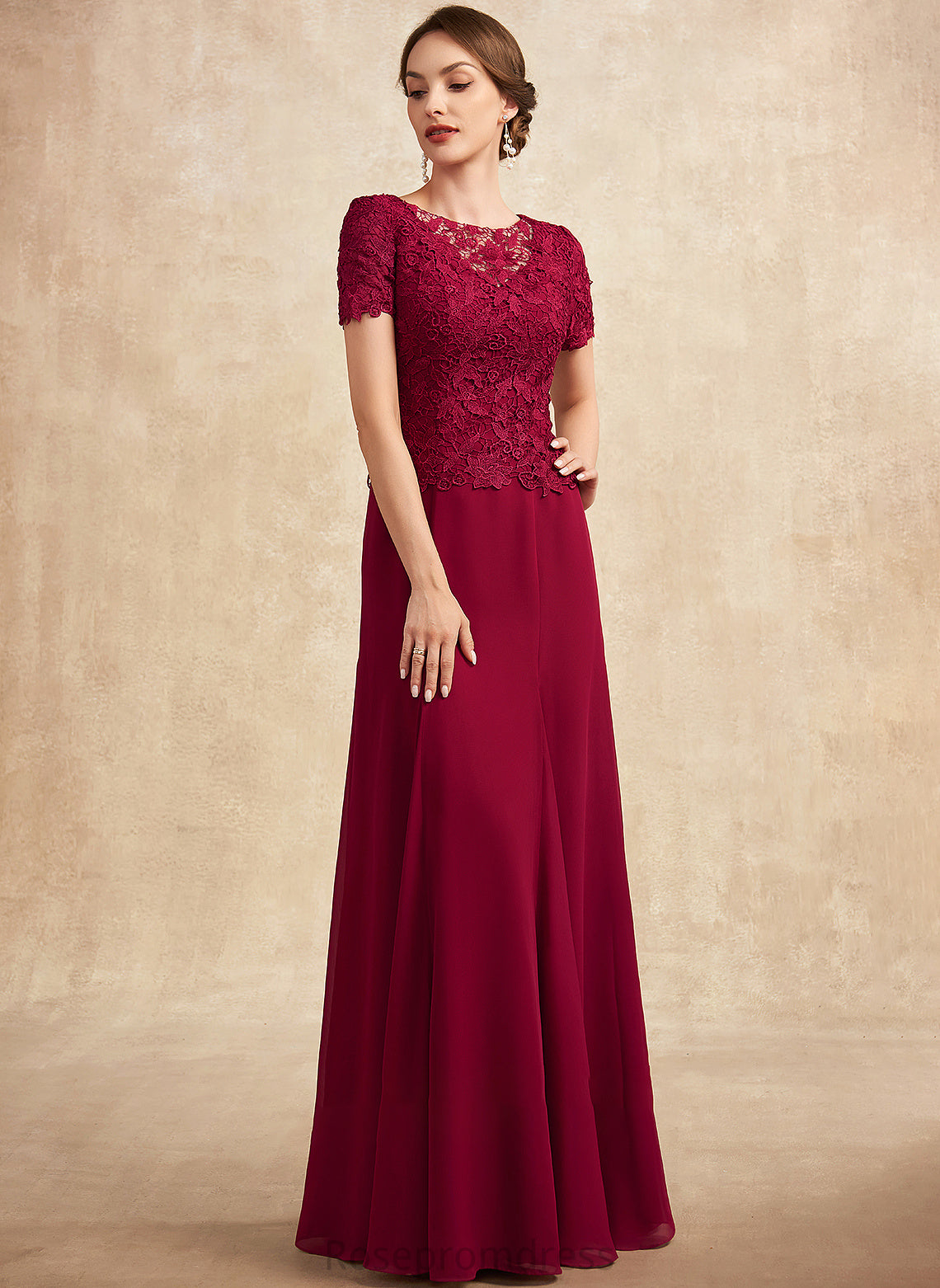 of Chiffon Floor-Length Bride the Eden Dress Mother Scoop Mother of the Bride Dresses Trumpet/Mermaid Lace Neck