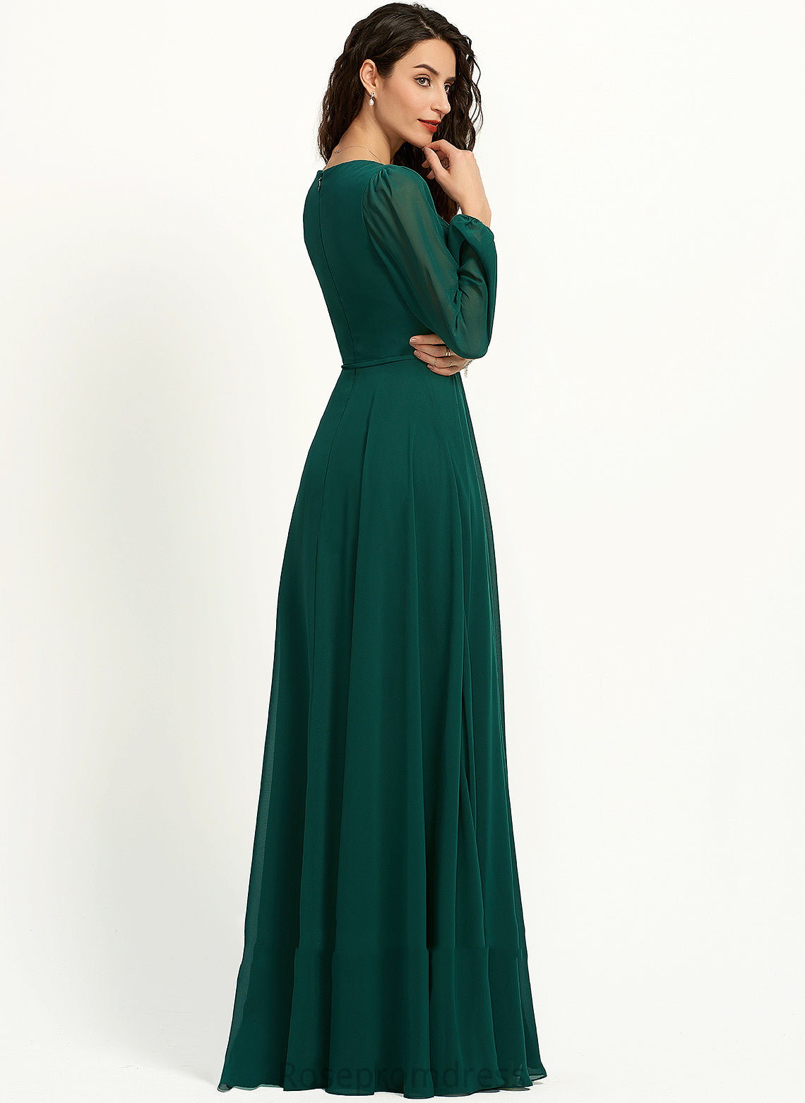 Neckline Embellishment V-neck Floor-Length Fabric Length Silhouette A-Line SplitFront Olive Bridesmaid Dresses