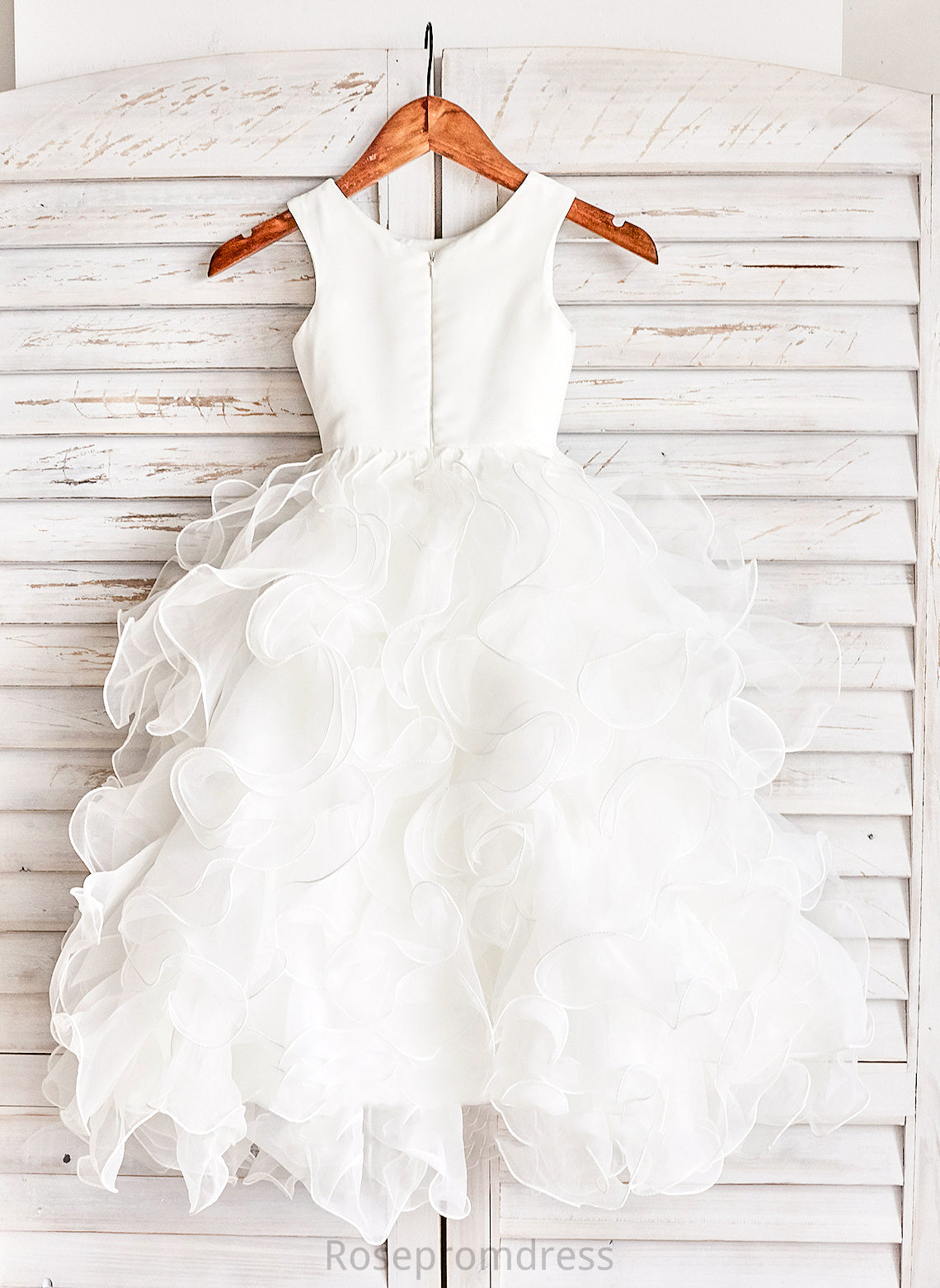 Sleeveless Ruffles - Ball Girl Dress Neck With Floor-length Flower Gown Scoop Suzanne Organza Flower Girl Dresses